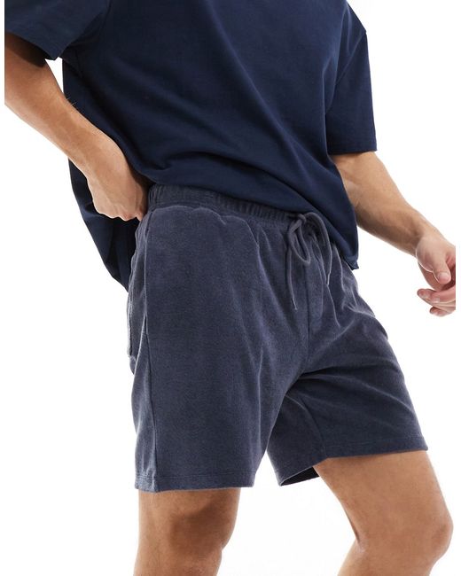 Asos Design slim towelling shorts