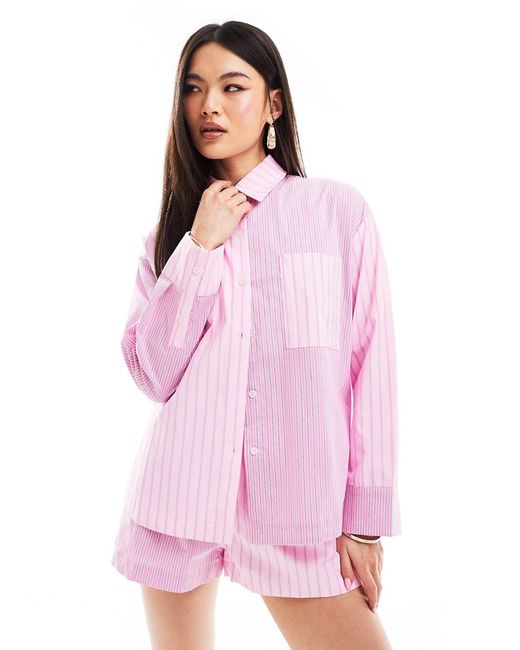 The Couture Club spliced stripe shirt part of a set