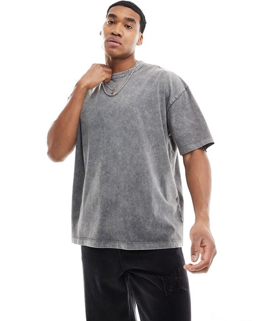 Asos Design oversized heavyweight T-shirt washed gray-