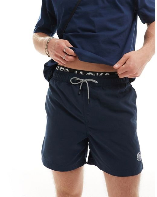 Jack & Jones double waistband swim shorts