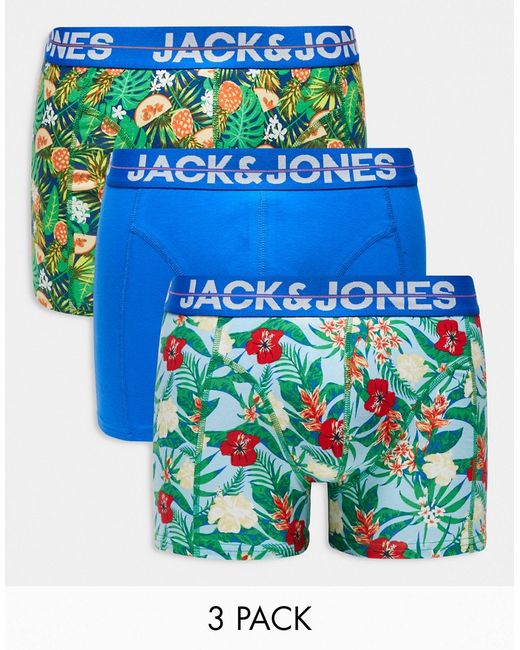 Jack & Jones 3-pack trunks with pineapple print