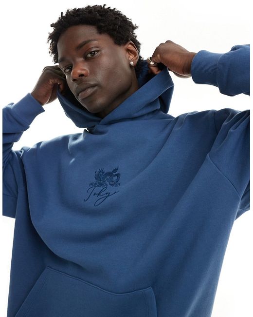 Asos Design oversized hoodie with dragon embroidery