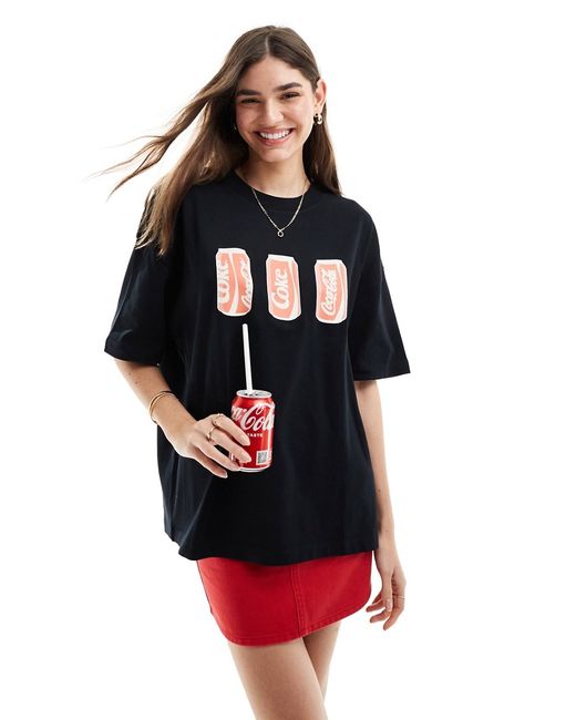 Asos Design oversized heavyweight T-shirt with coca cola cans licence graphic