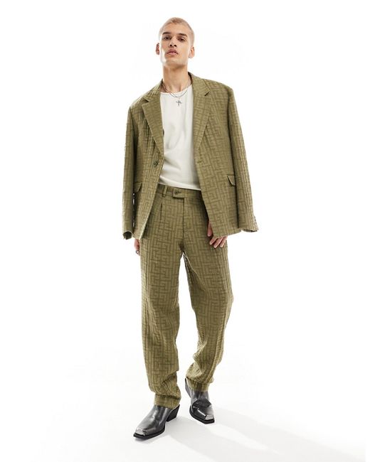 Viggo malacia plaid suit pants khaki-