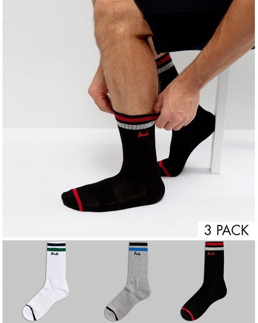 Pringle Socks In 3 Pack With Sport Stripe