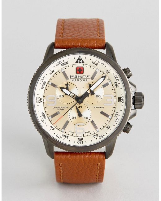 Swiss Military Watch With Leather Strap