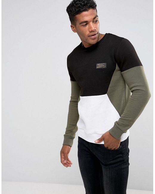 Hype Sweatshirt In With Contrast Panels