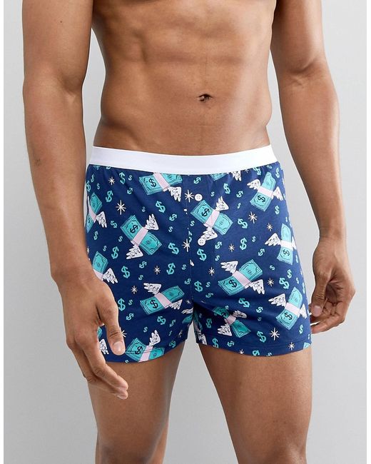 Asos Jersey Boxers With Flying Money Print