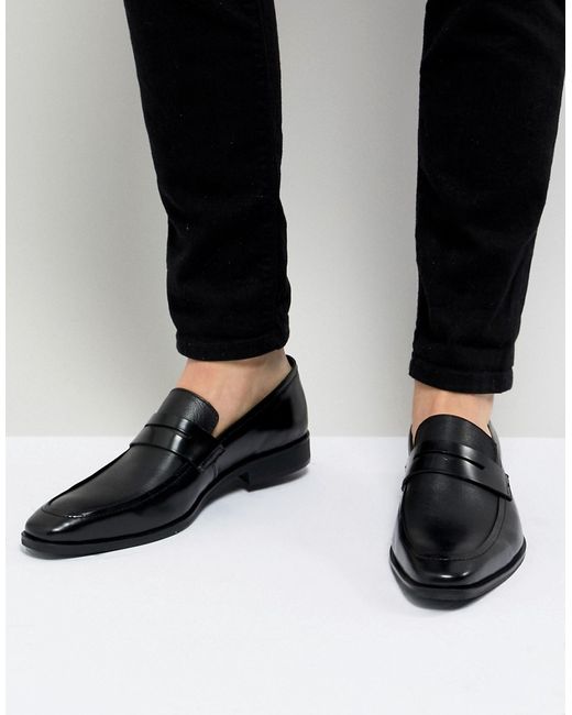 Dune Cross Hatch Loafers In Leather