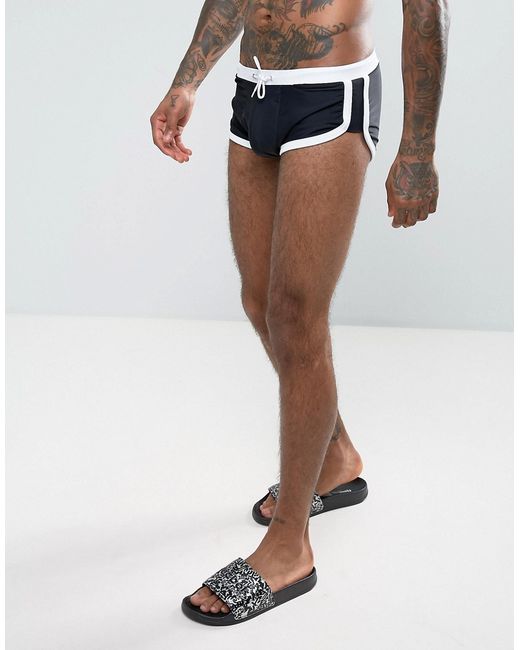 Asos Swim Trunks In With Contrast Side Panels