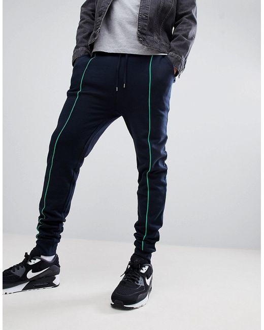 Asos DESIGN Skinny Joggers In With Light Piping