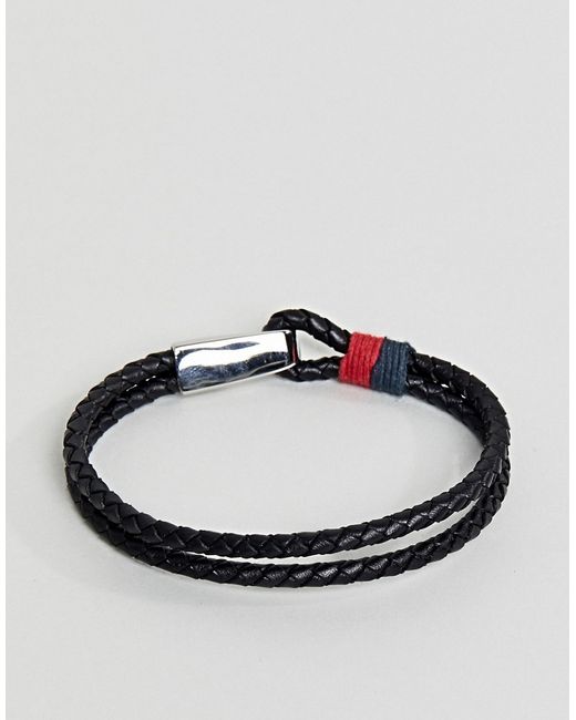Tommy Hilfiger Double Row Leather Bracelet In