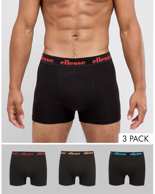 Ellesse 3 Pack Trunk with Color Waistband