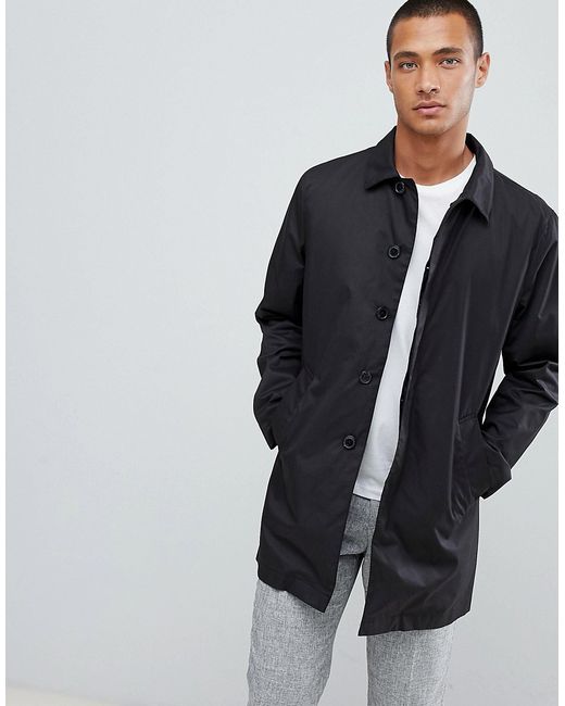 Selected Homme padded trench coat with organic cotton