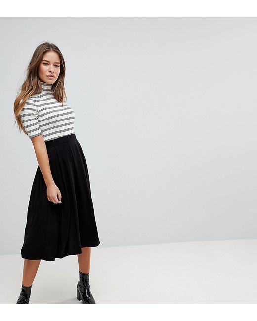 ASOS Petite Midi Skirt with Box Pleats