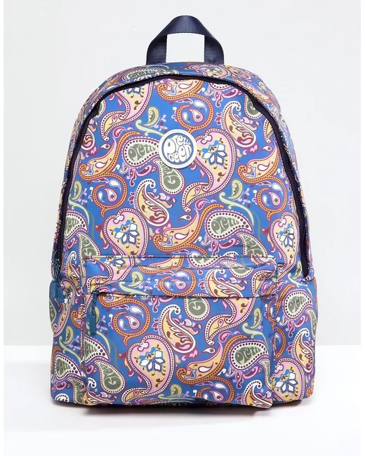 Pretty Green Nylon All Over Paisley Backpack In