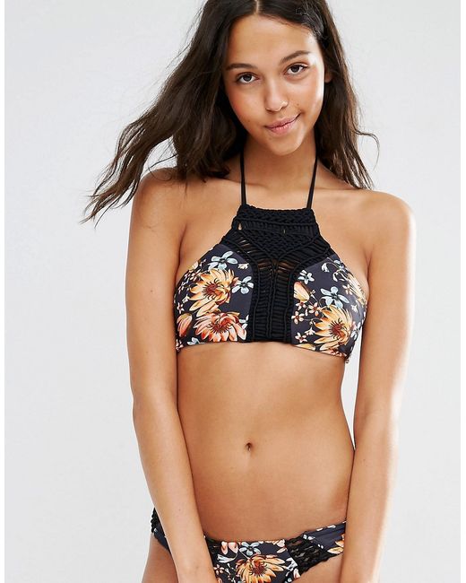 Beach Riot Dark Crochet Bikini Top