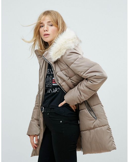 New Look Padded Quilted Short Coat