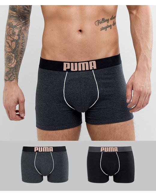 Puma 2 Pack Rebel Placed Print Boxers In 581007001087