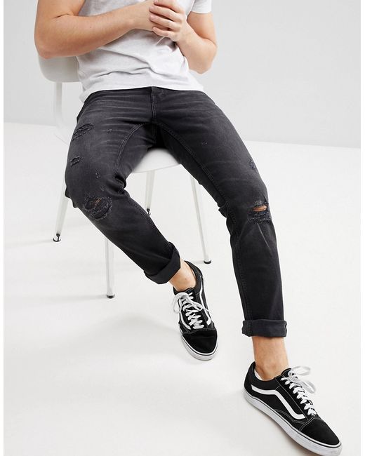 Only & Sons Skinny Jeans With Distressing Details