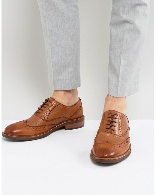 Dune Pebble Brogues In Leather