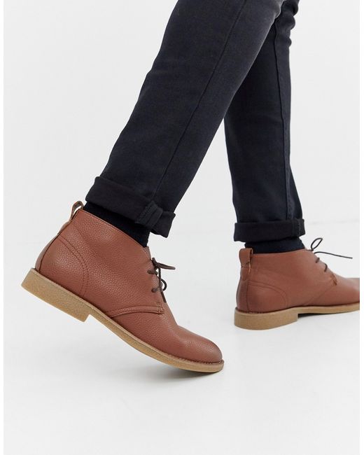 New Look faux leather desert boots in
