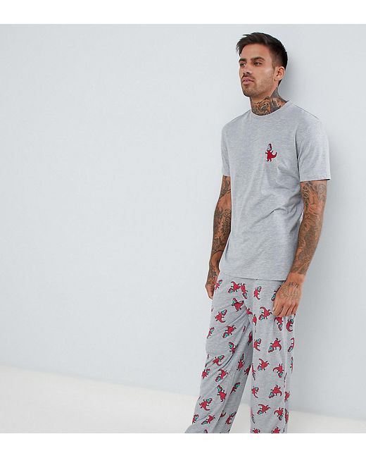 Asos Design pyjama set in dinosaur print