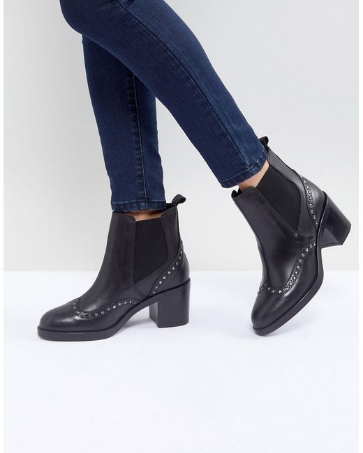 Carvela Stop Leather Studded Ankle Boots