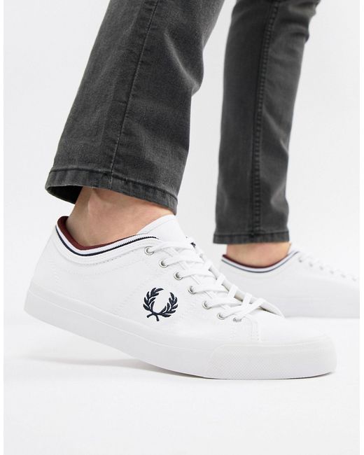 Fred Perry Kendrick Canvas Tipped Cuff Sneakers in