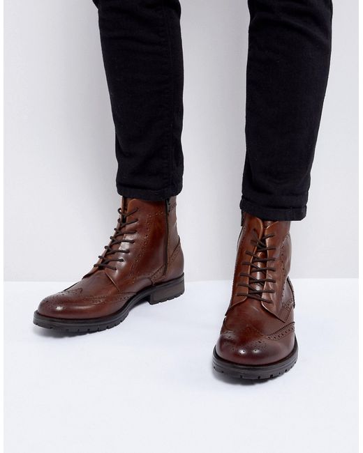 Jack & Jones Brogue Leather Boots