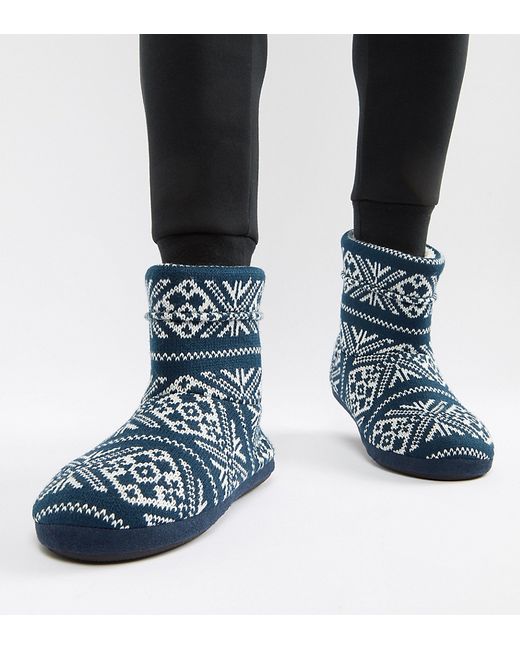 Asos Design slipper boots in christmas fairisle