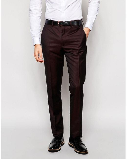 French Connection Burgundy Tonic Suit Trousers