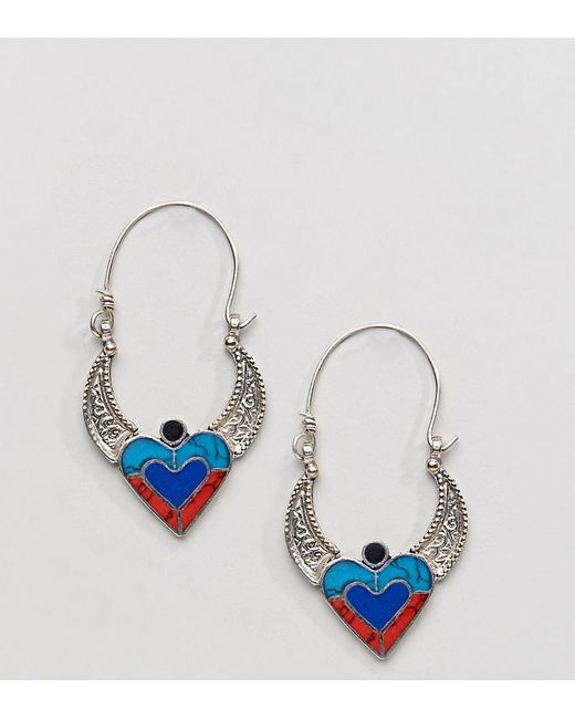 Reclaimed Vintage Inspired Heart COLORED Earrings