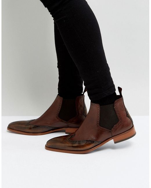 Jeffery West Capone Brogue Chelsea Boots In