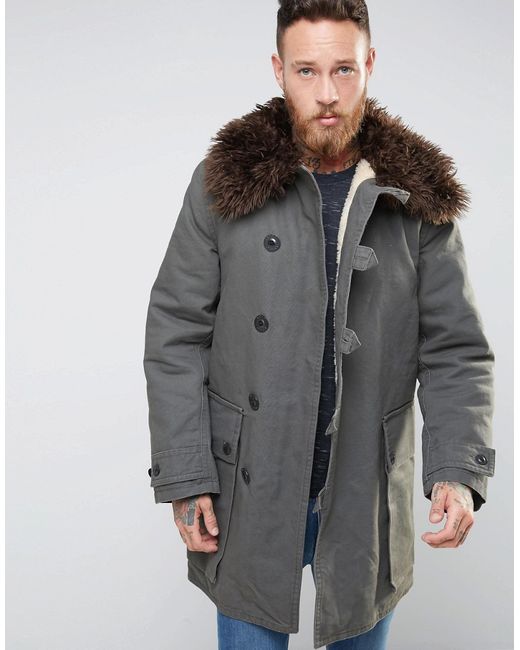 Nudie Jeans Nudie Connor Parka with Faux Fur Collar