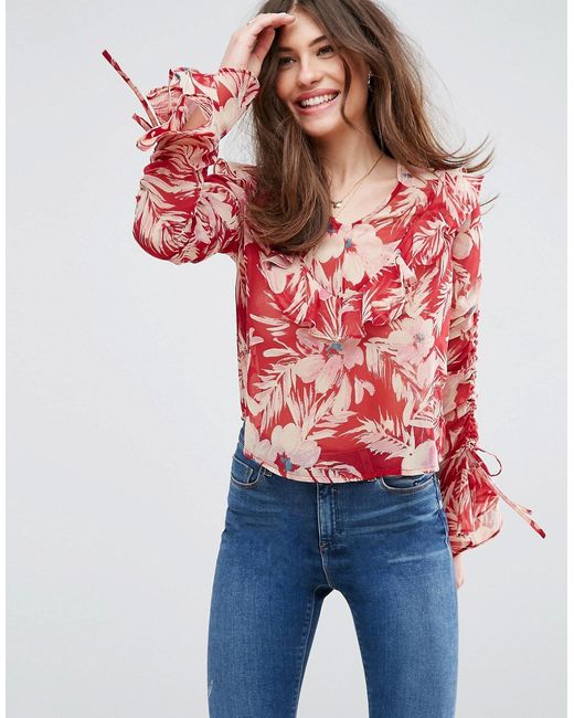 Asos Floaty Blouse In with Ruffles