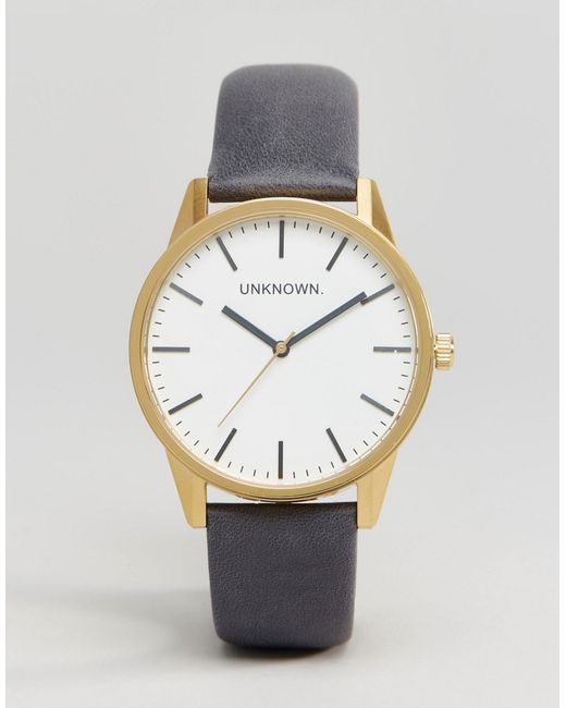 unknown Classic Navy Leather Watch 39mm Navy