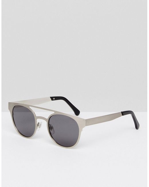 Monokel Eyewear Komono Finley Round Sunglasses with Double Brow In