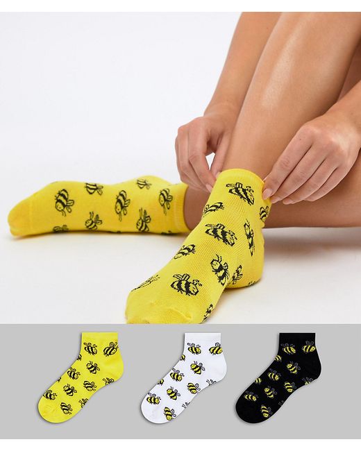 Brave Soul 3 pack bees sneaker socks