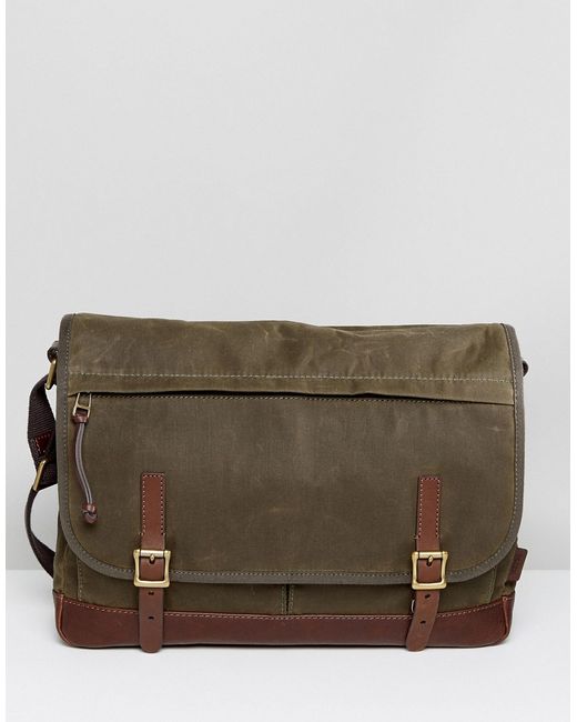 Fossil Defender Messenger Bag in Waxed Canvas