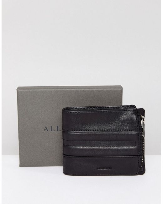 AllSaints Havoc Wallet In Leather With Zip Compartment