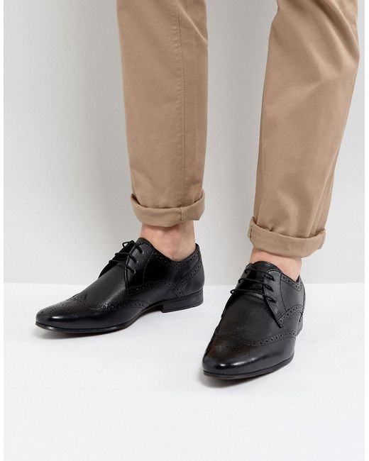 New Look Leather Brogue Shoes In