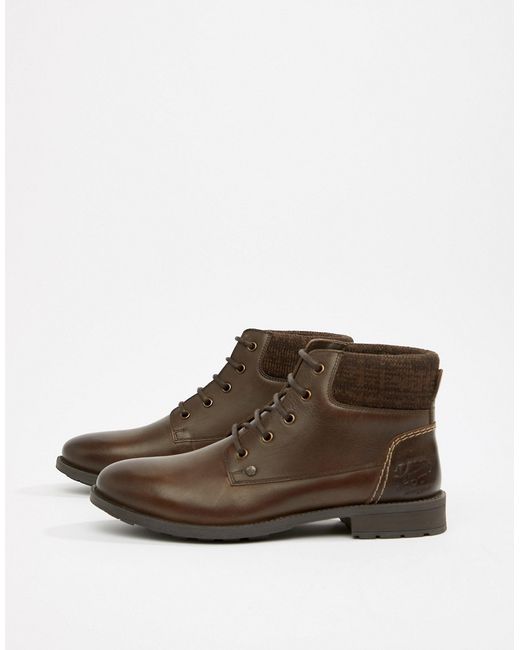 Original Penguin Leather Lace Up Boots in