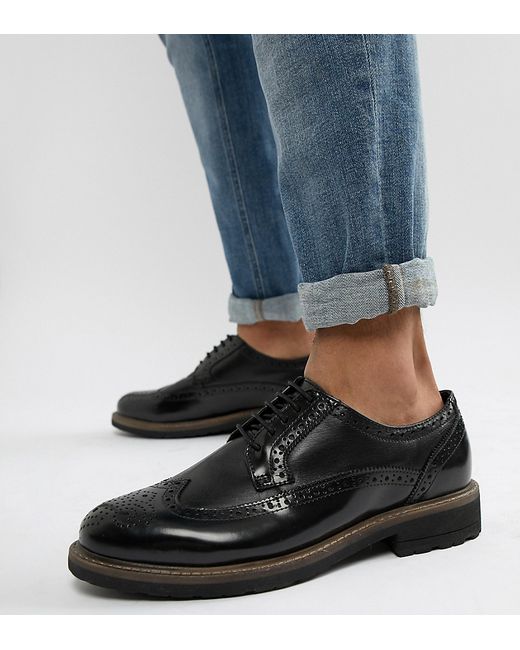 Dune Wide Fit Brogues In Leather