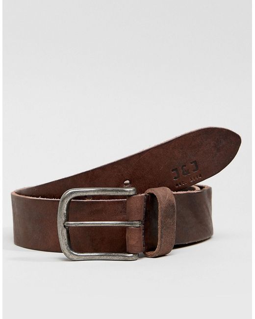 Jack & Jones Leather Belt With Vintage Buckle