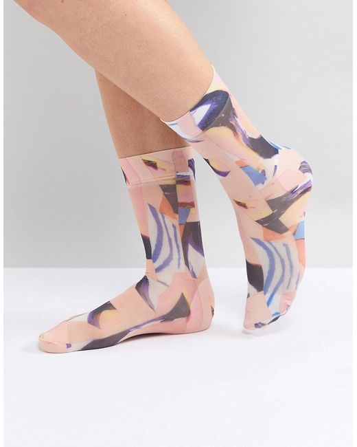 Weekday All Over Print Sheer Ankle Sock