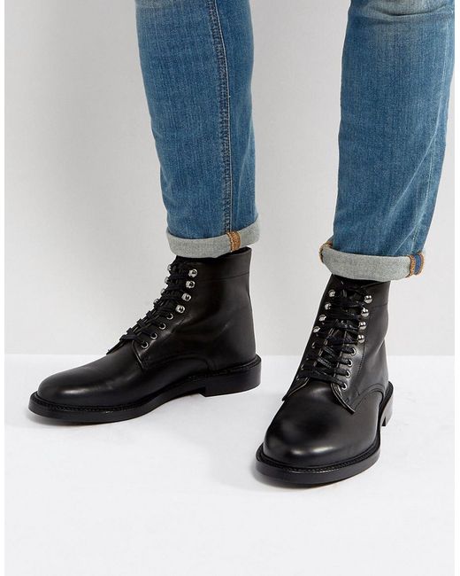 Walk London Darcy Leather Lace Up Boots