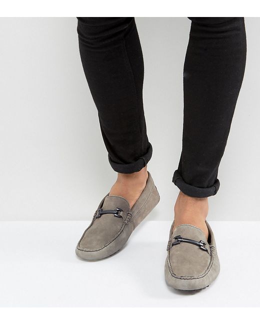 Asos Wide Fit Driving Shoes In Suede With Snaffle