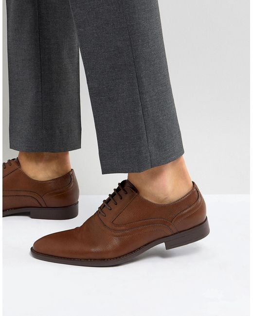 Asos Oxford Shoes In Faux Leather With Emboss Detail
