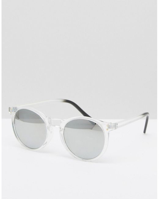 Pieces Round Sunglasses with Frame and Mirror Lens